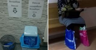 25 фото-приколов про бахилы, которые поднимут ваше настроение на ура